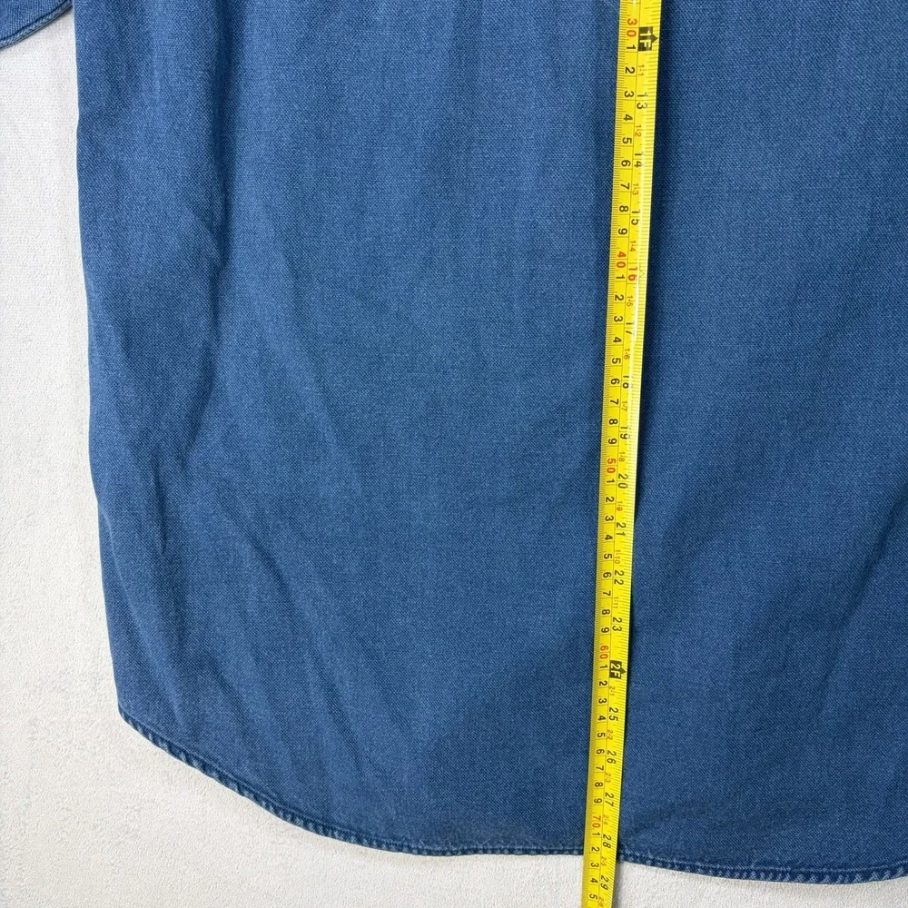 Bonobos Banded Collar Shirt Men's Size Medium Blue Long Sleeves Cotton